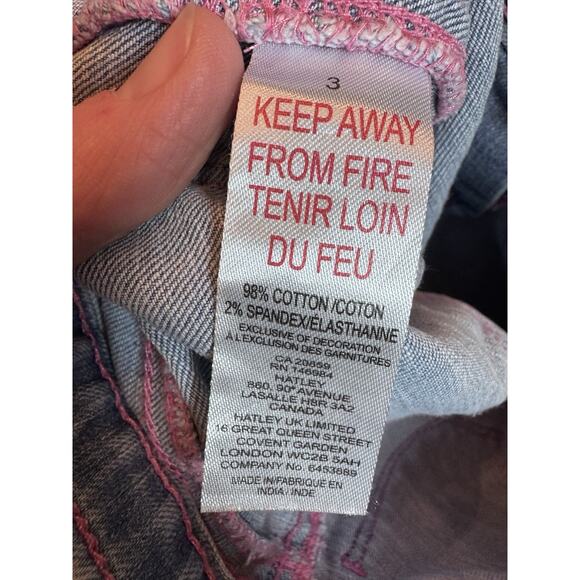 Hatley Girls Stretch Denim Wide Leg Pants Heart Pockets Girls Size 3 $50 - Picture 6 of 14